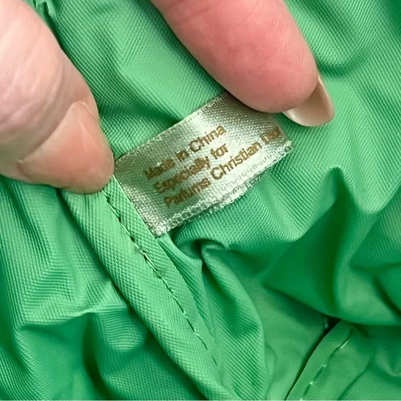 VTG Christian Dior 90’s Green Houndstooth Makeup Bag Cosmetic Case Pouch Clutch - Picture 10 of 10